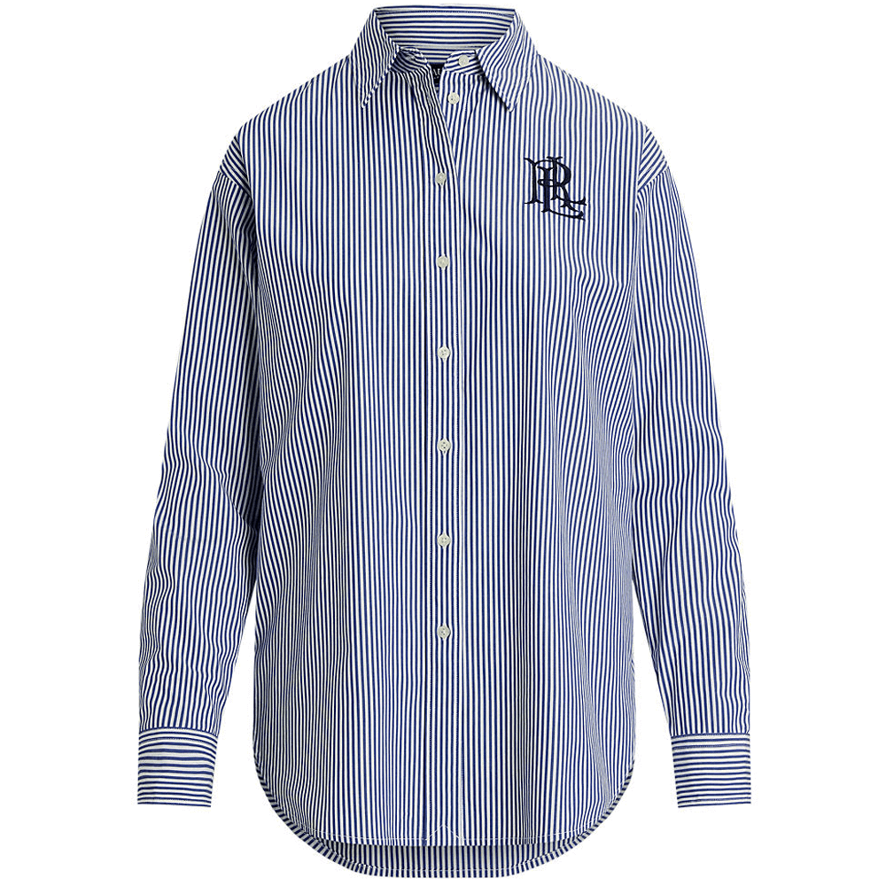 Lauren Ralph Lauren Relaxed Fit Striped Stretch Cotton Shirt